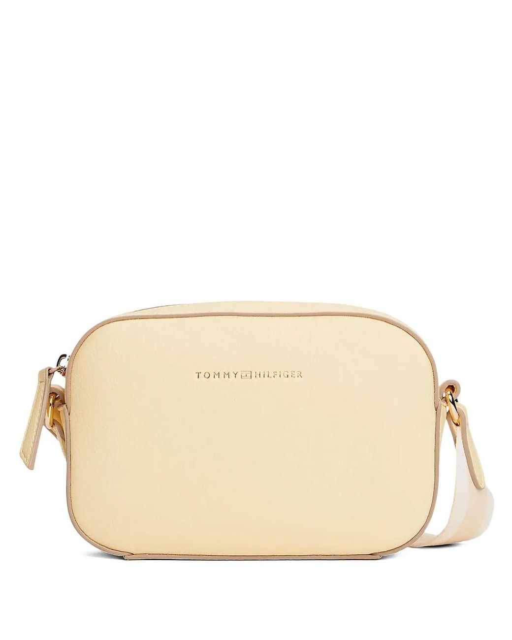 Tommy Hilfiger Natural Embossed-Logo Cross Body Bag