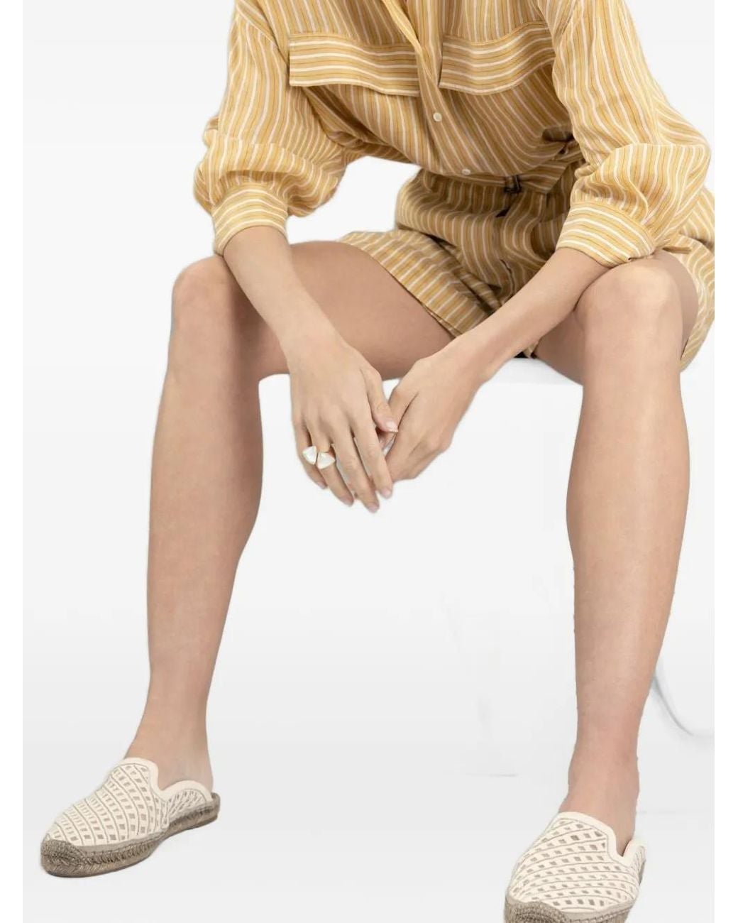 Brunello Cucinelli White Monili Embroidered Espadrilles