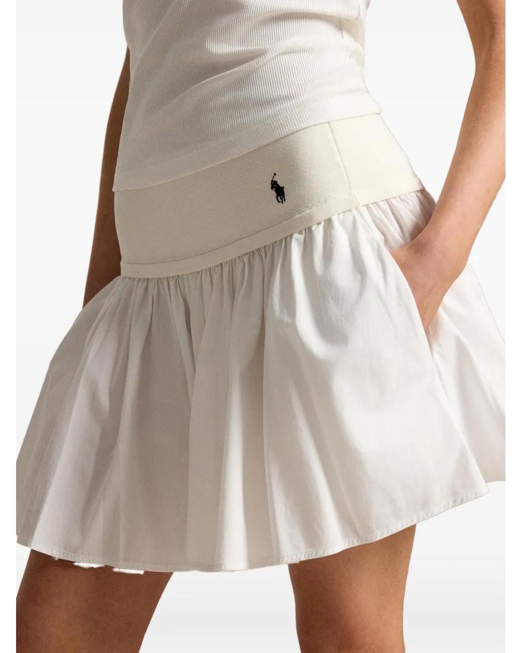 Polo Ralph Lauren White Woven A Line Skirt