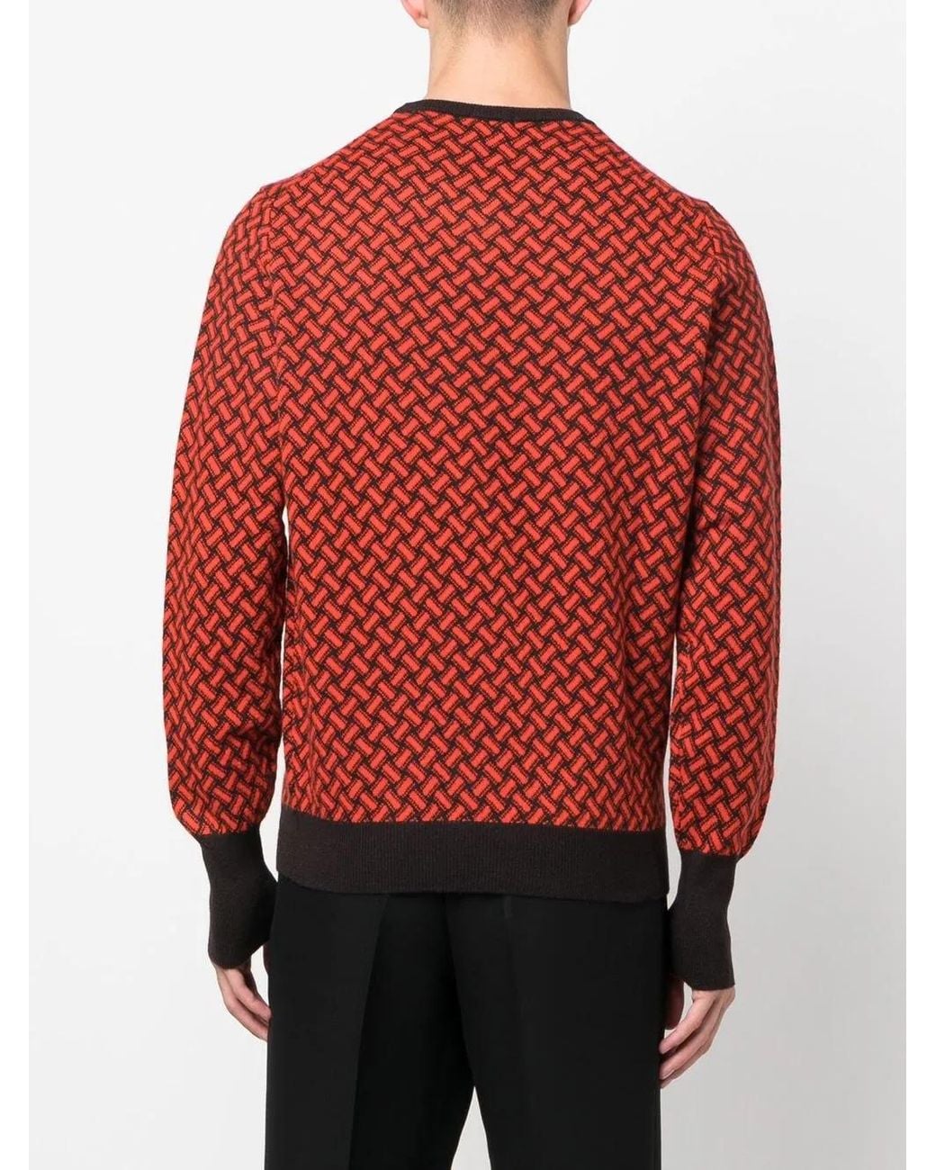 Drumohr Red Razor Blade Patterned Jumper for men