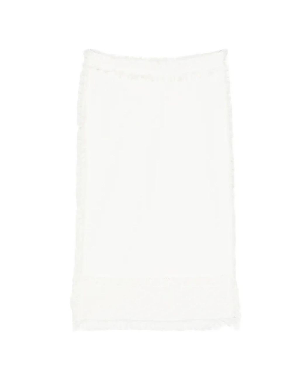 JNBY White Fringed Midi Skirt