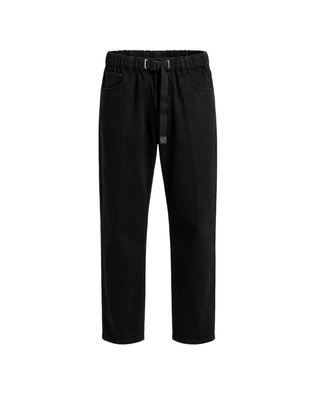 White Sand Black Jean Droit À Taille Ceinturée for men