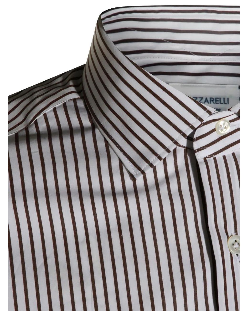 Mazzarelli Gray Striped Button Shirt for men