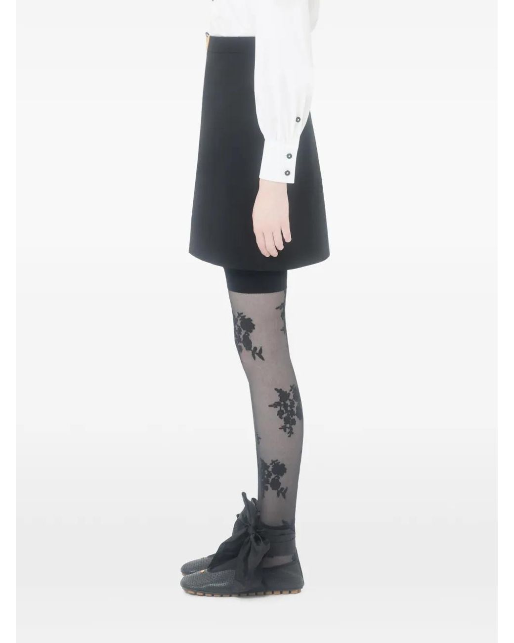 Valentino Garavani Black Crepe Couture Mini Skirt