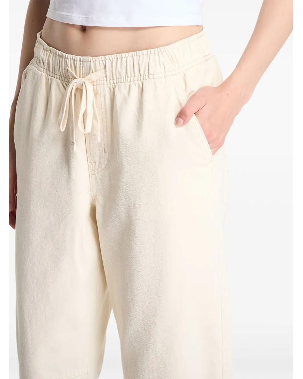 Gap White Drawstring-Waist Jeans