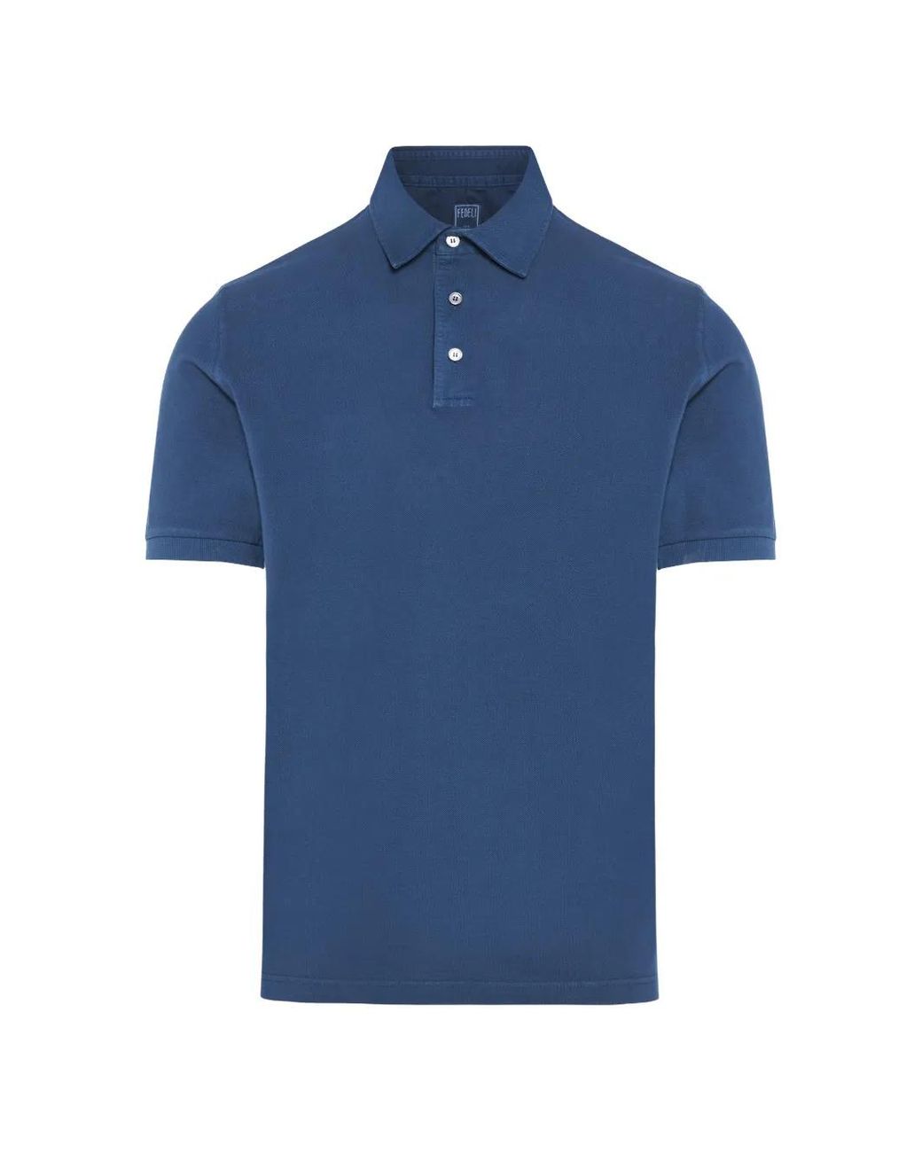 Fedeli Blue North Buttoned Polo Shirt for men