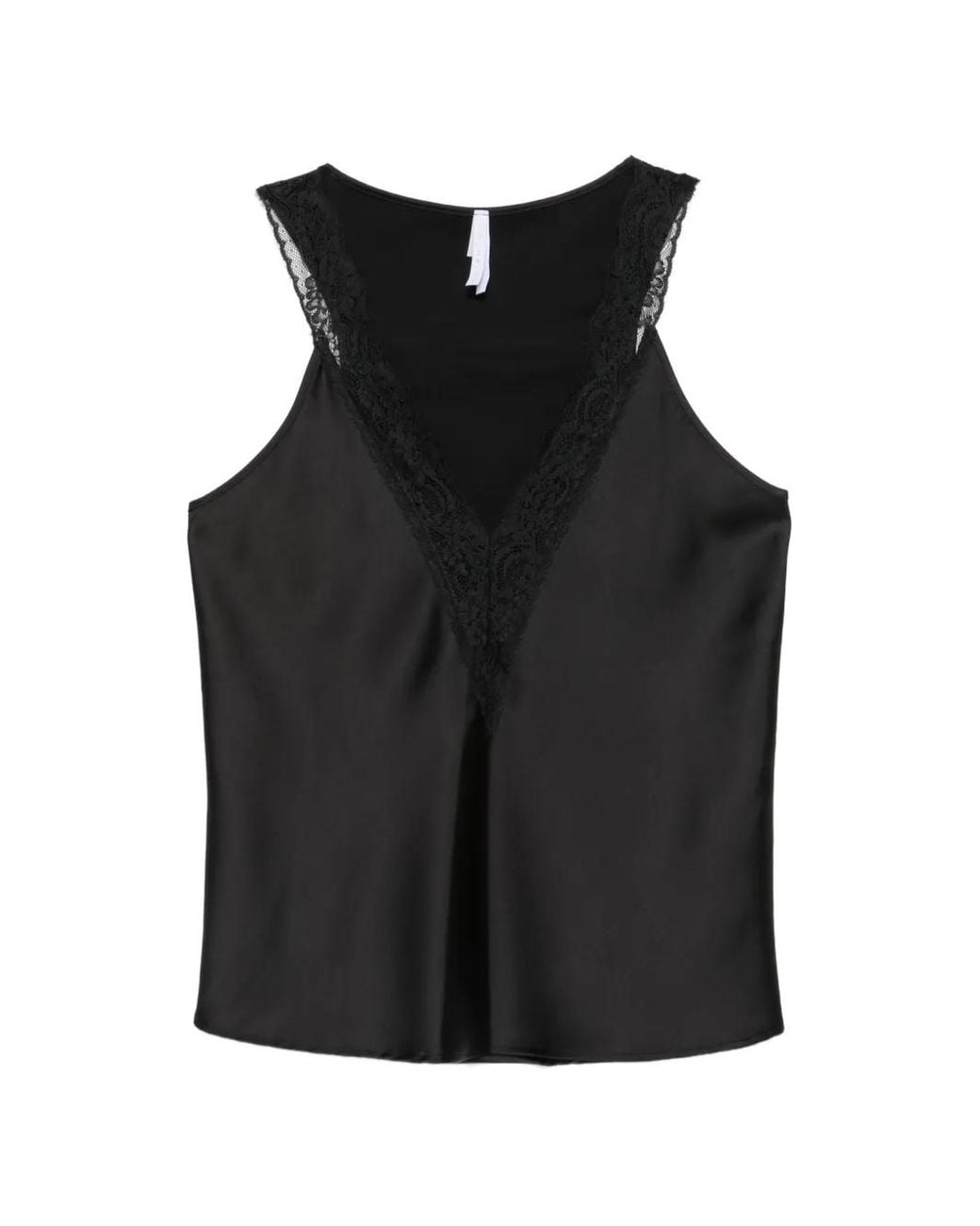 Imperial Black Lace-Trim Camisole Top
