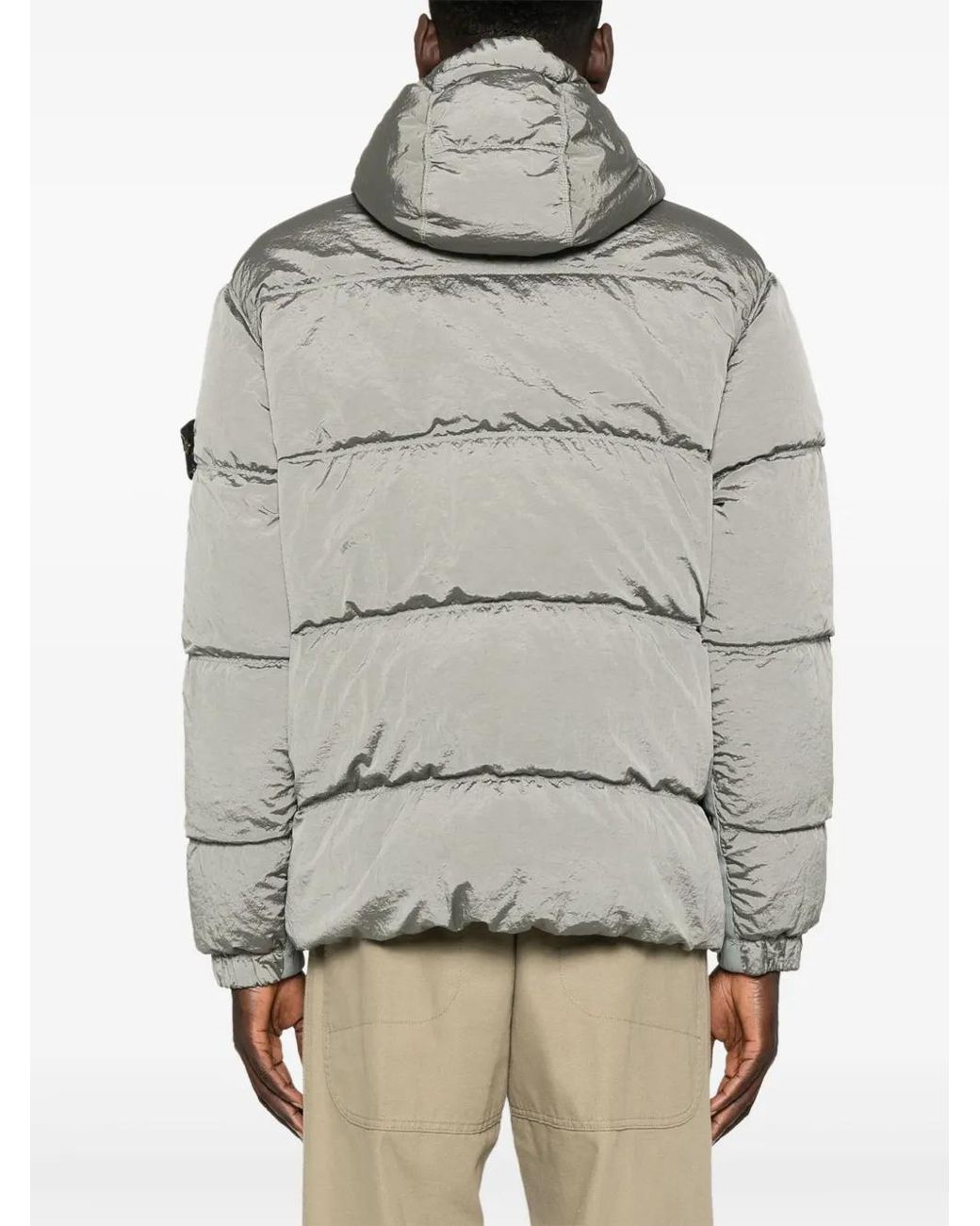 Stone Island Gray Essential 'Medium Down Jacket With Detachable Badge for men