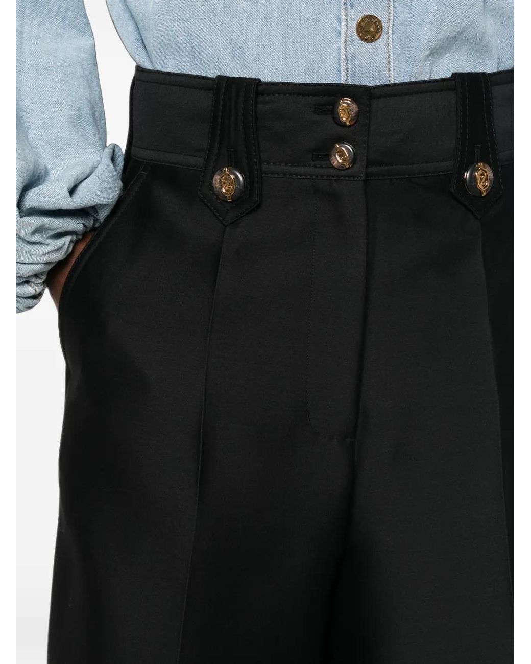 Zimmermann Black Valiant Culotte Cropped Trousers