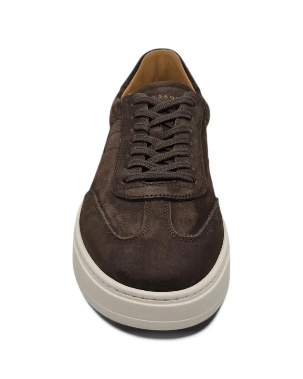 Henderson Brown Pantern Textured-Finish Panelled Sneakers