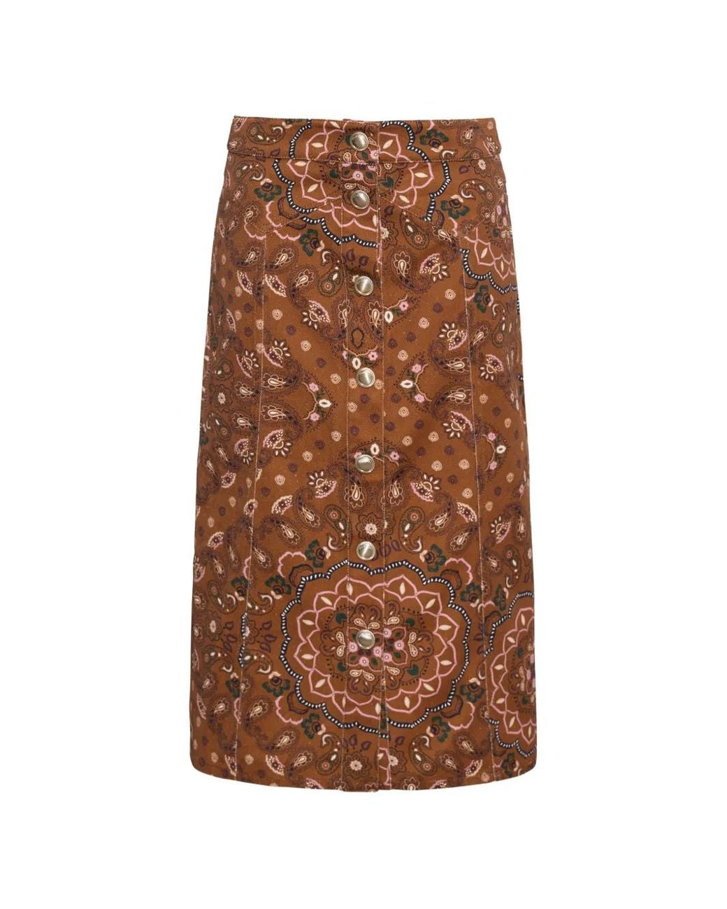 Cara Cara Brown Juniper A-Line Midi Skirt