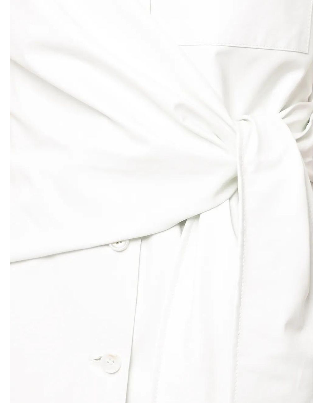 Goen.J White Knot-Detail Short Sleeve Shirt