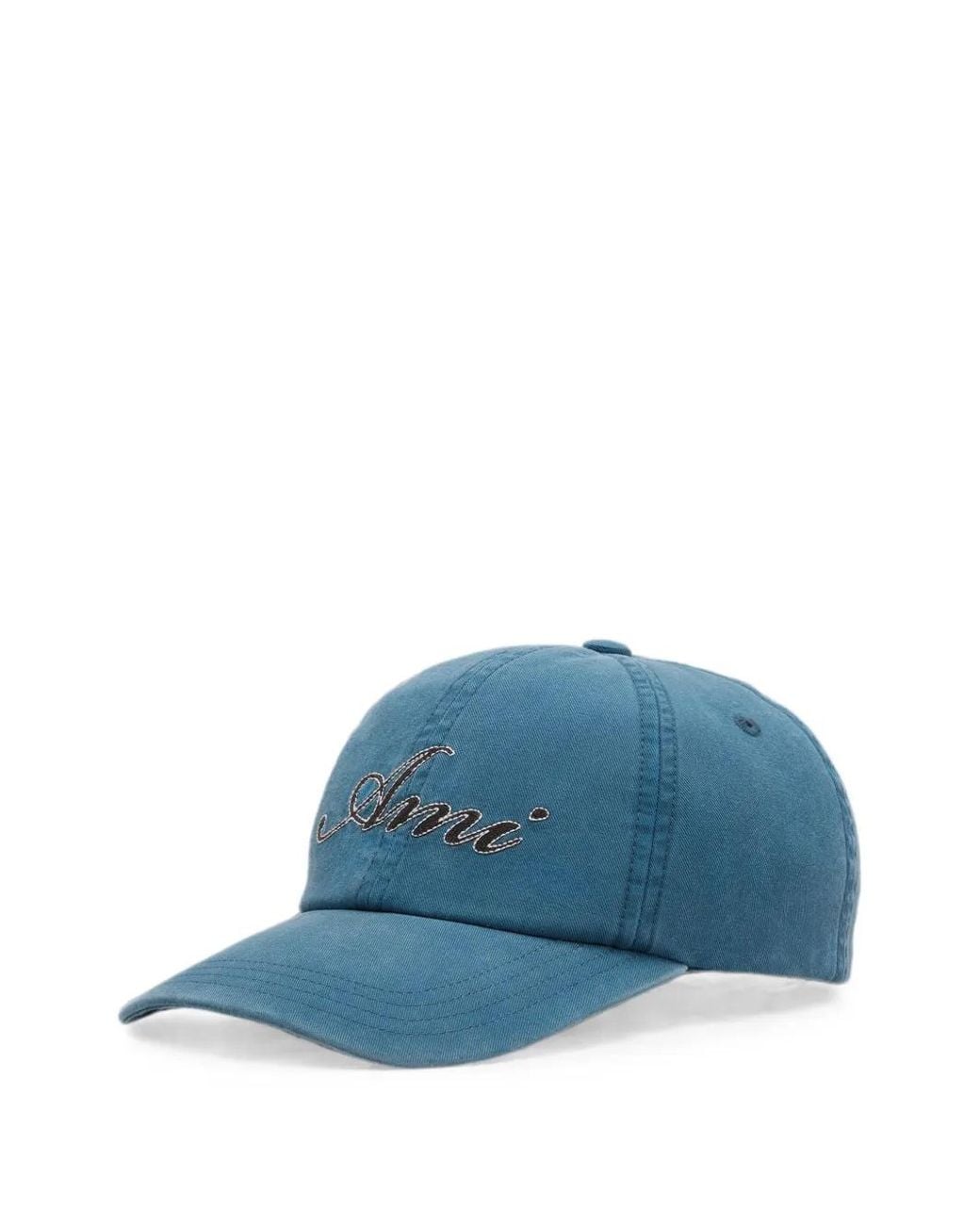 AMI Blue Cotton Cap With Emboirery