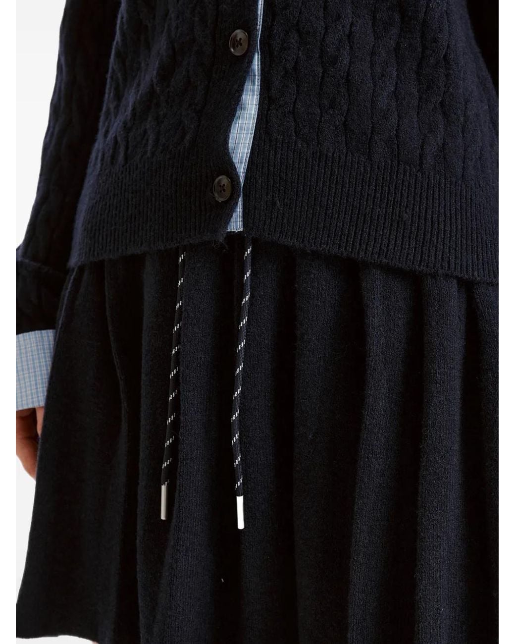Musium Div. Blue Cable-Knit Cardigan And Mini Skirt Set