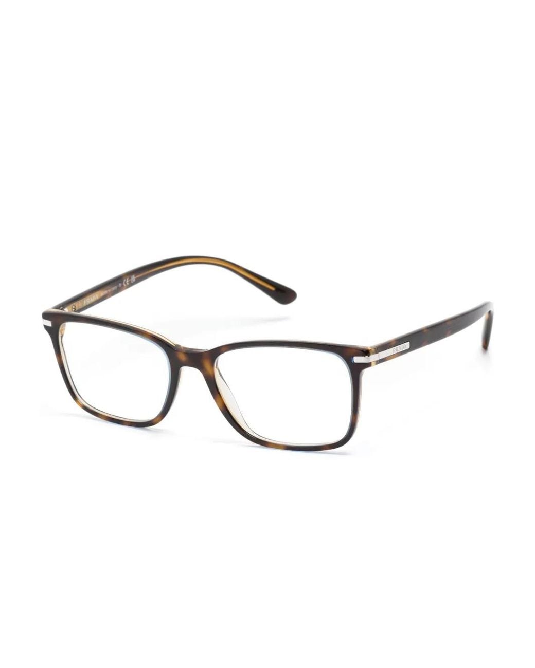 Prada Brown Rectangle-Frame Glasses for men