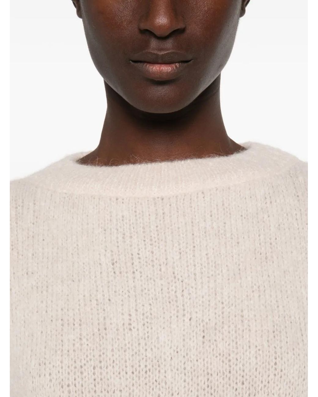 Dixie White Kurzärmeliger Strickpullover