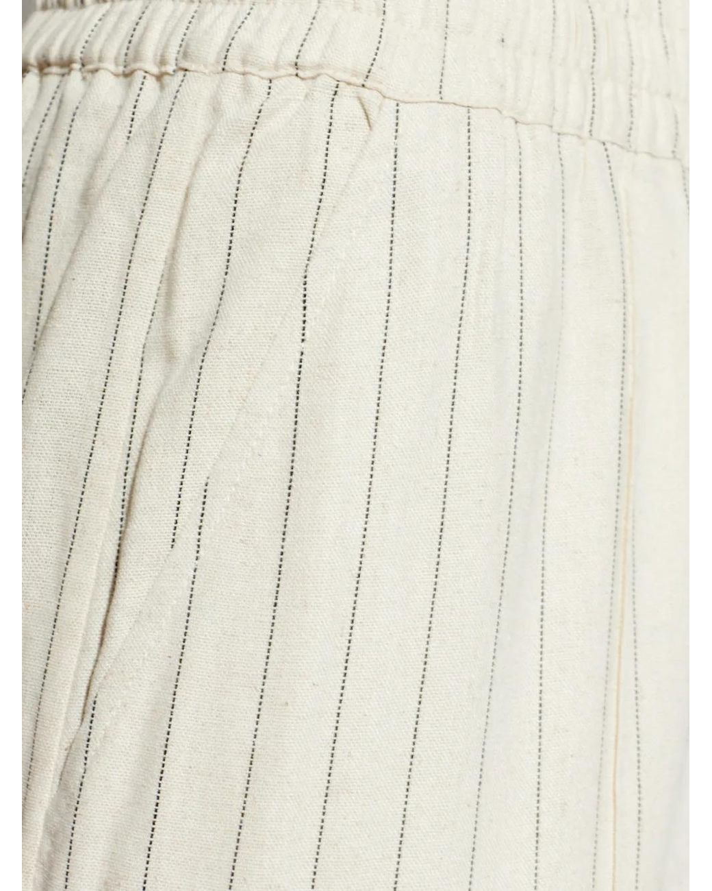 Gestuz White Pinstripe Elasticated Trousers