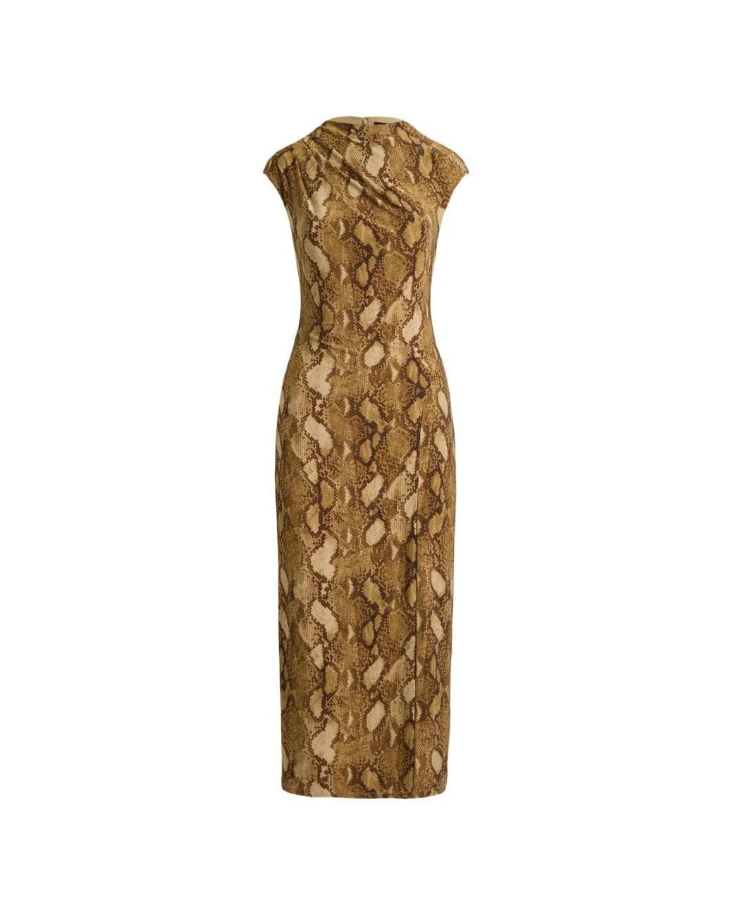 Ralph Lauren Metallic Robe Mi-Longue À Imprimé Peau De Python