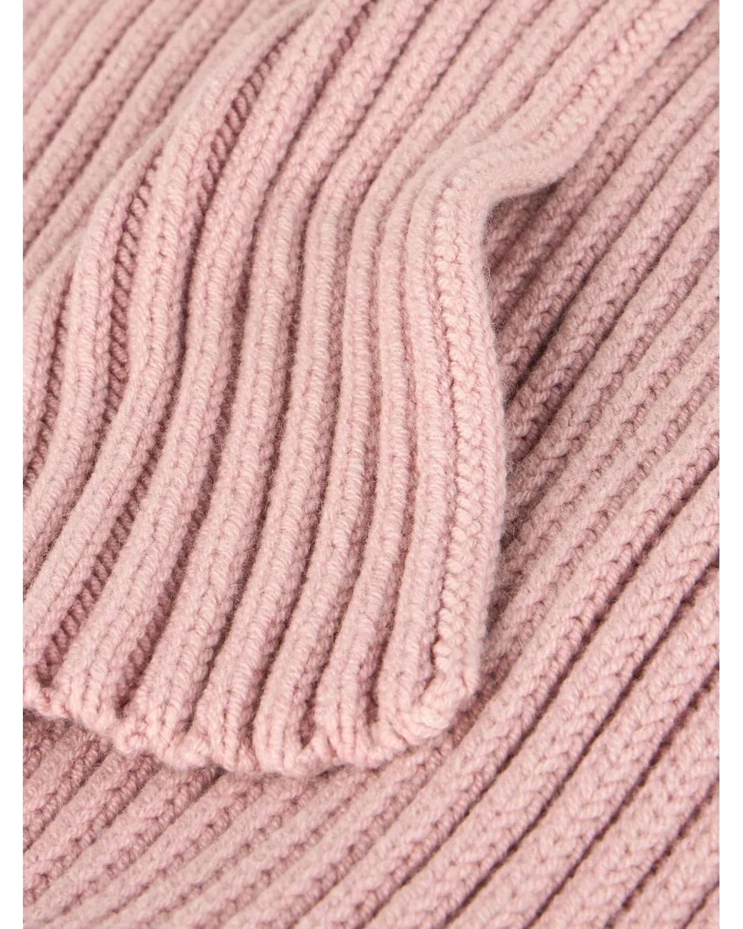 Fedeli Pink Ribbed Cashmere Scarf for men