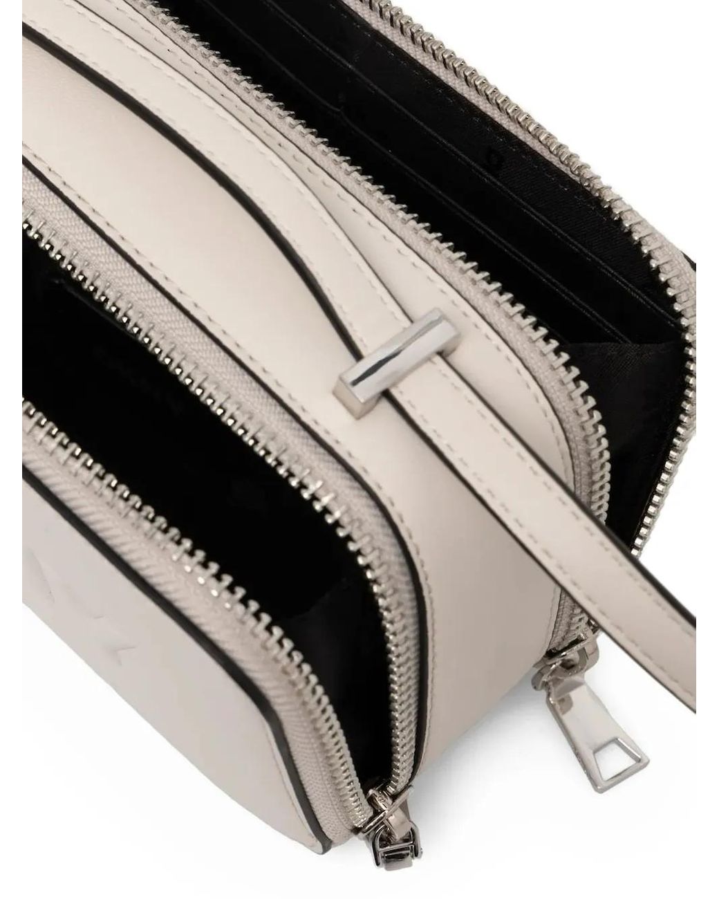 DKNY Gray Reißverschluss-Tasche mit Logo-Prägung