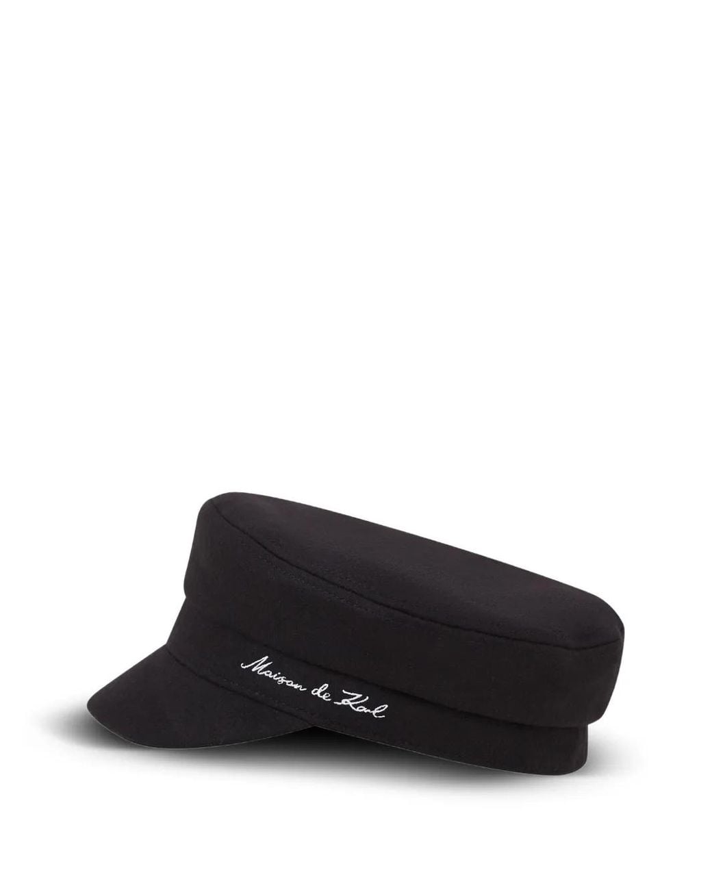 Karl Lagerfeld Black Maison De Karl Baker Boy Cap