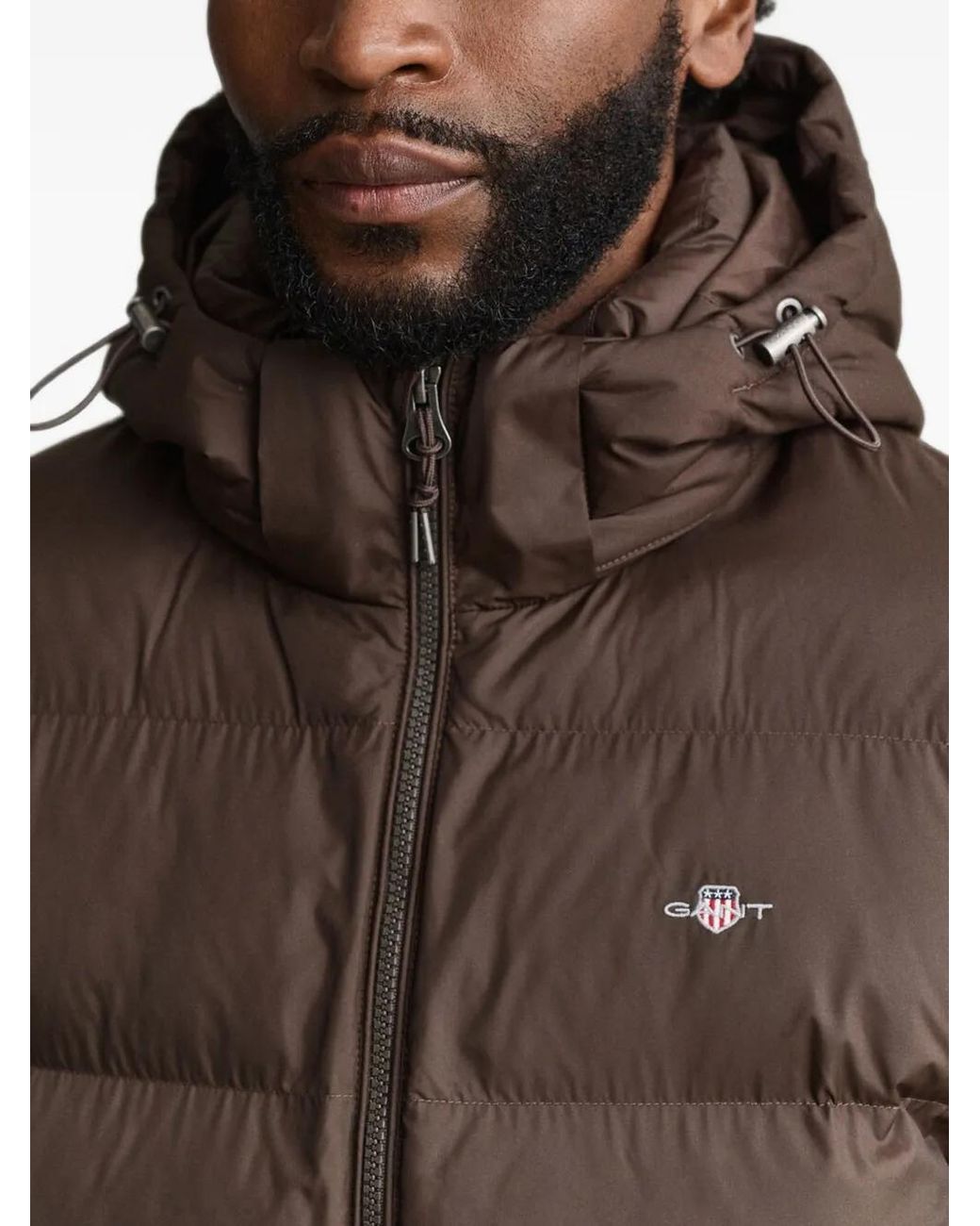 Gant Brown Veste Matelassée À Capuche for men