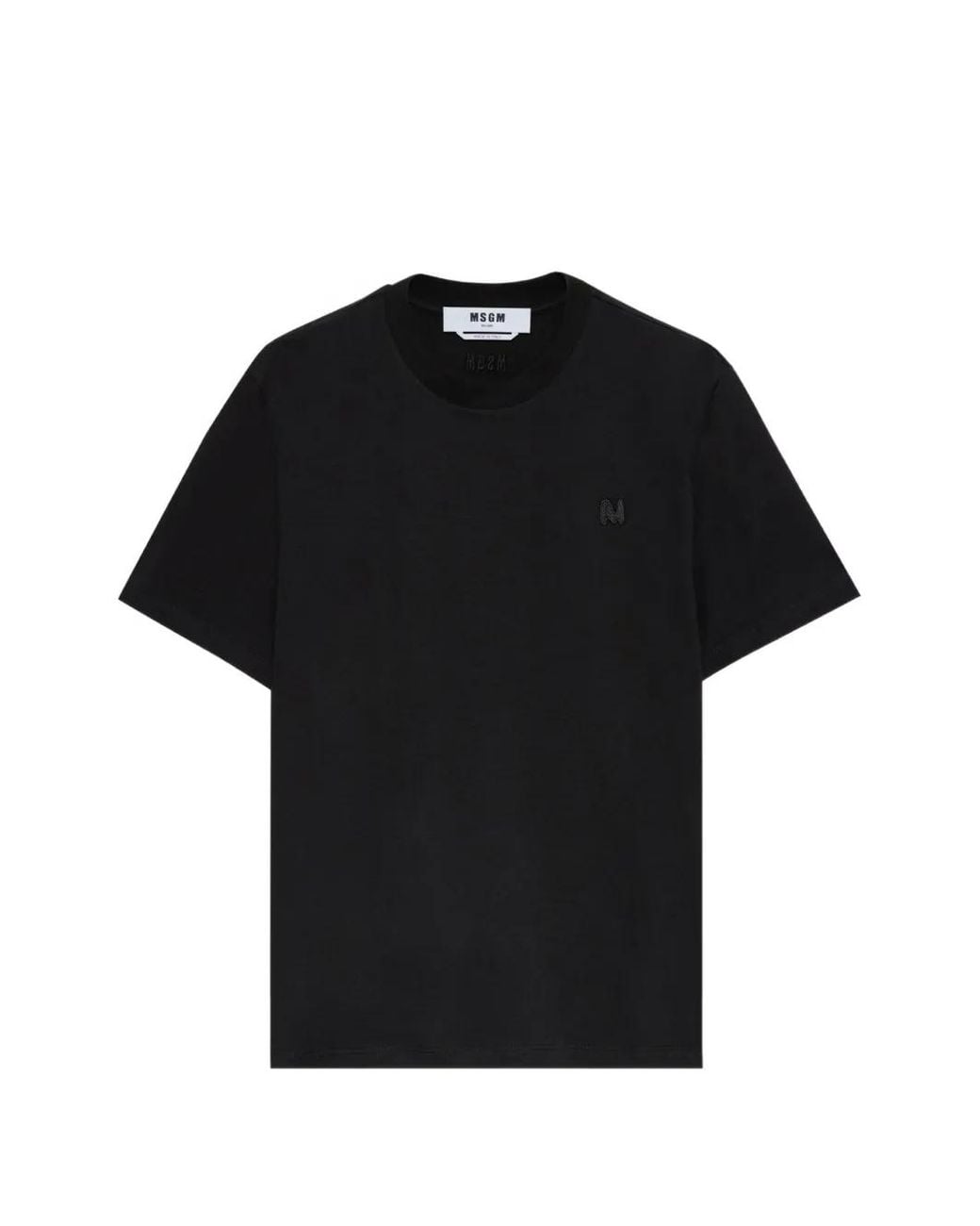 MSGM Black Letter-Detail T-Shirt for men