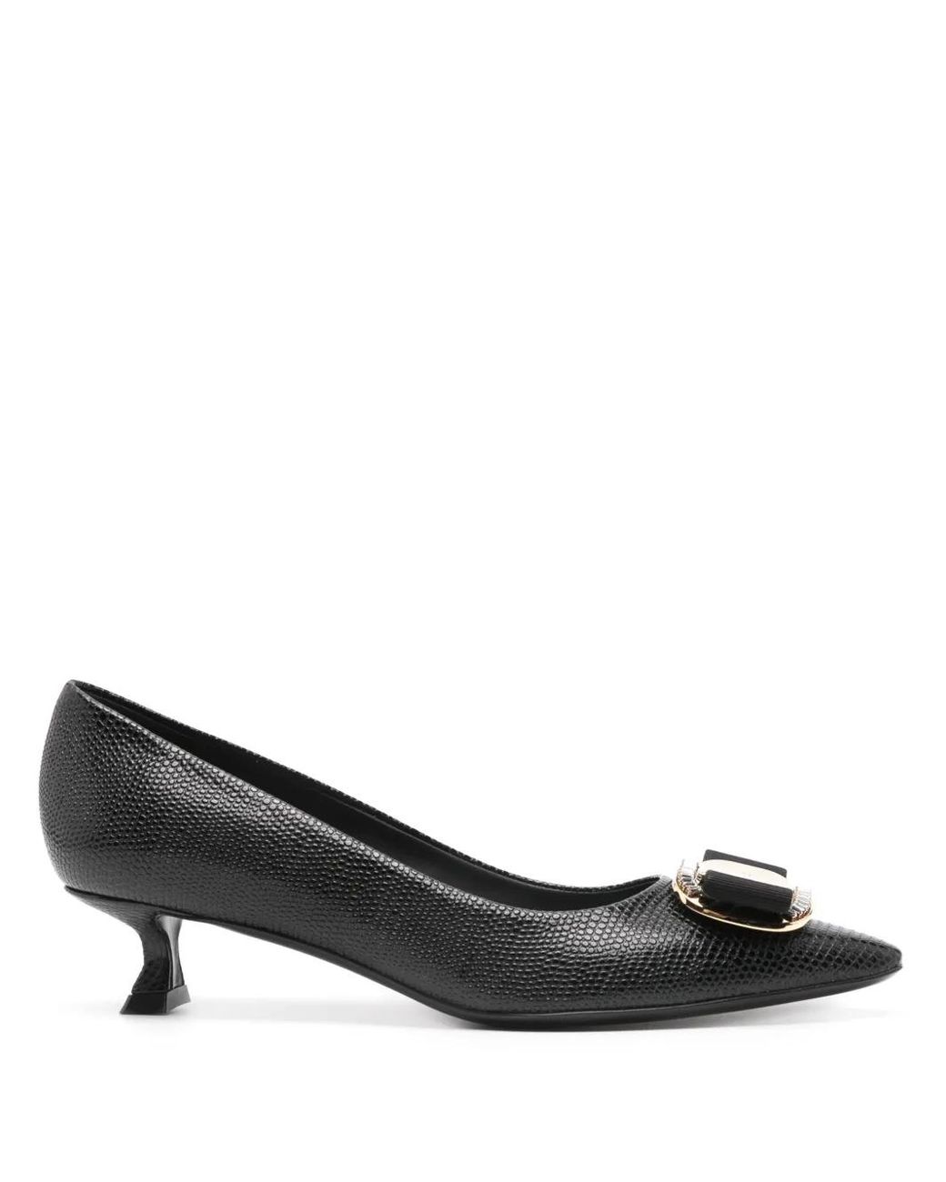 Ferragamo Black New Vara 40Mm Leather Pumps