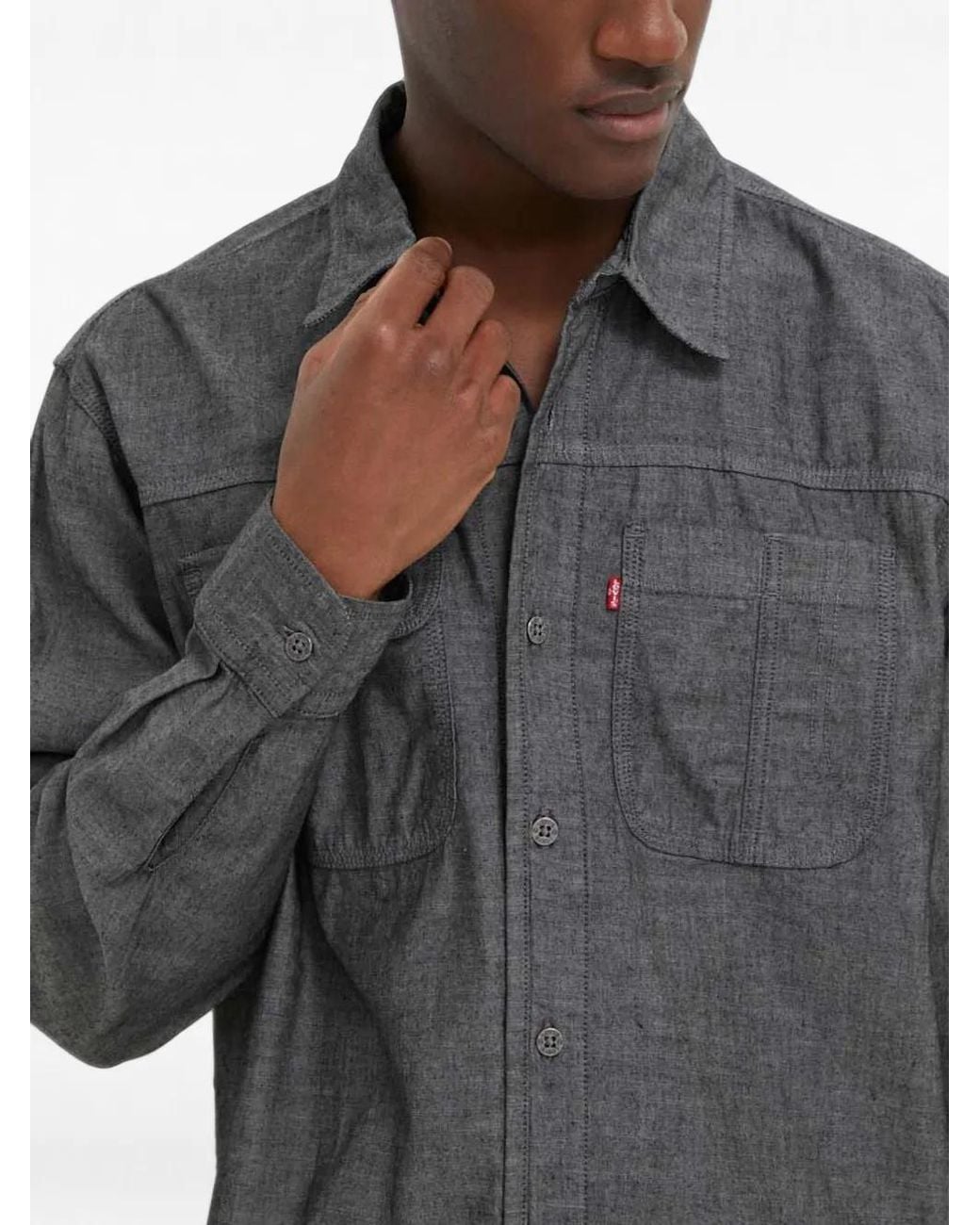 Levi's Gray Auburn Button-Down Denim Shirt for men