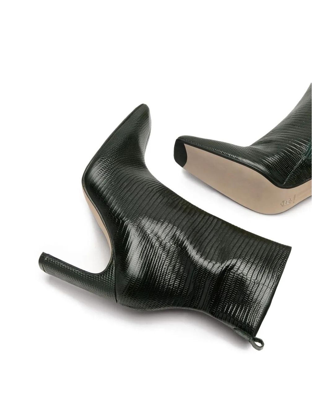 Miista 90Mm Marcelle Snakeskin-Effect Leather Square-Toe Boots in