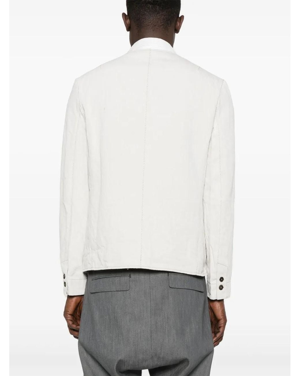 Forme D'expression White Collarless Jacket for men