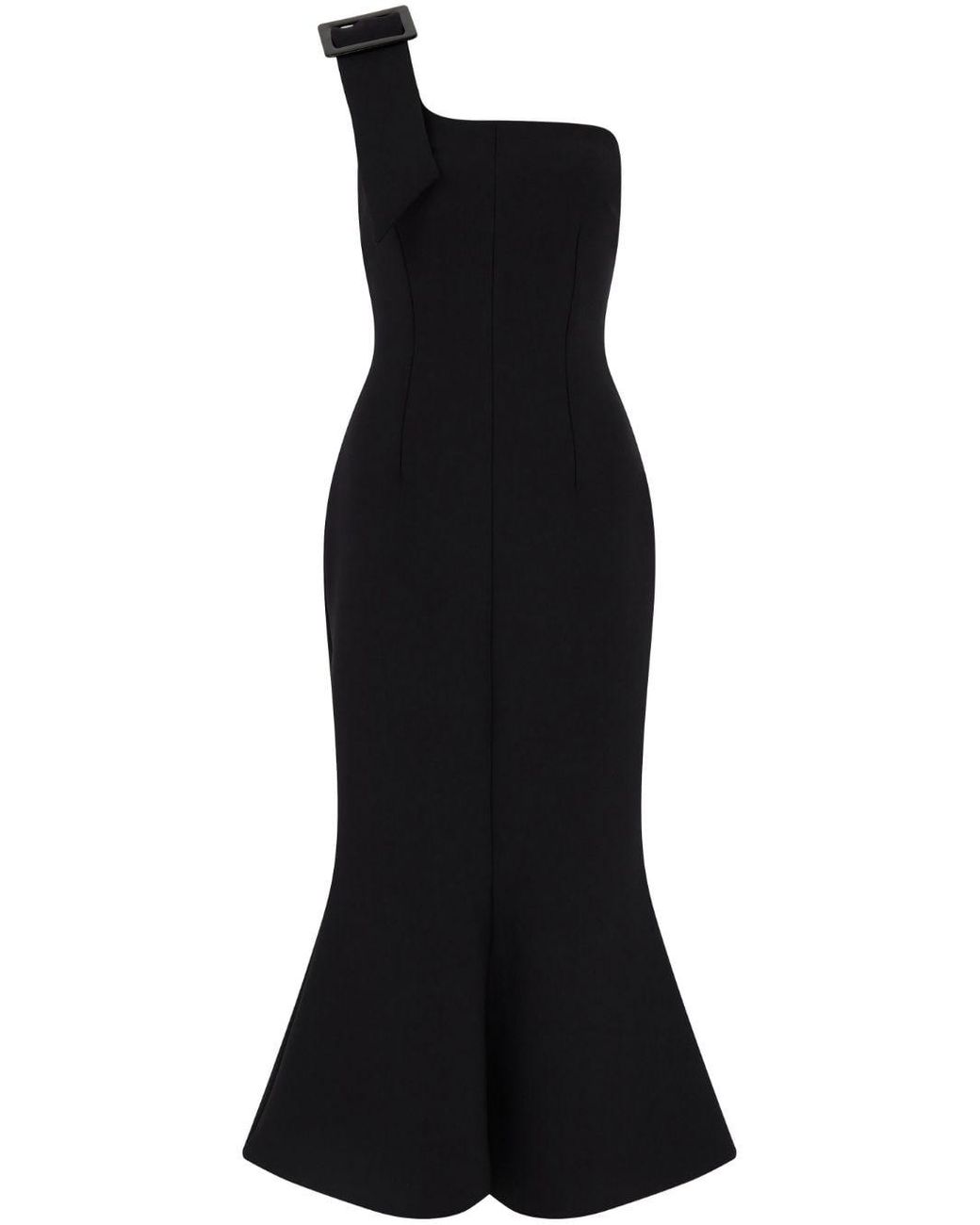 Christopher Kane Engaged One-shoulder Midi Dress in Black | Lyst