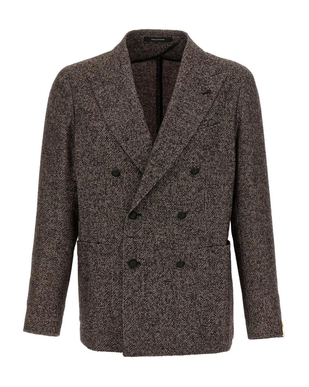 Tagliatore Doppelreihiger Blazer Mit Mikro-Muster in Gray für Herren