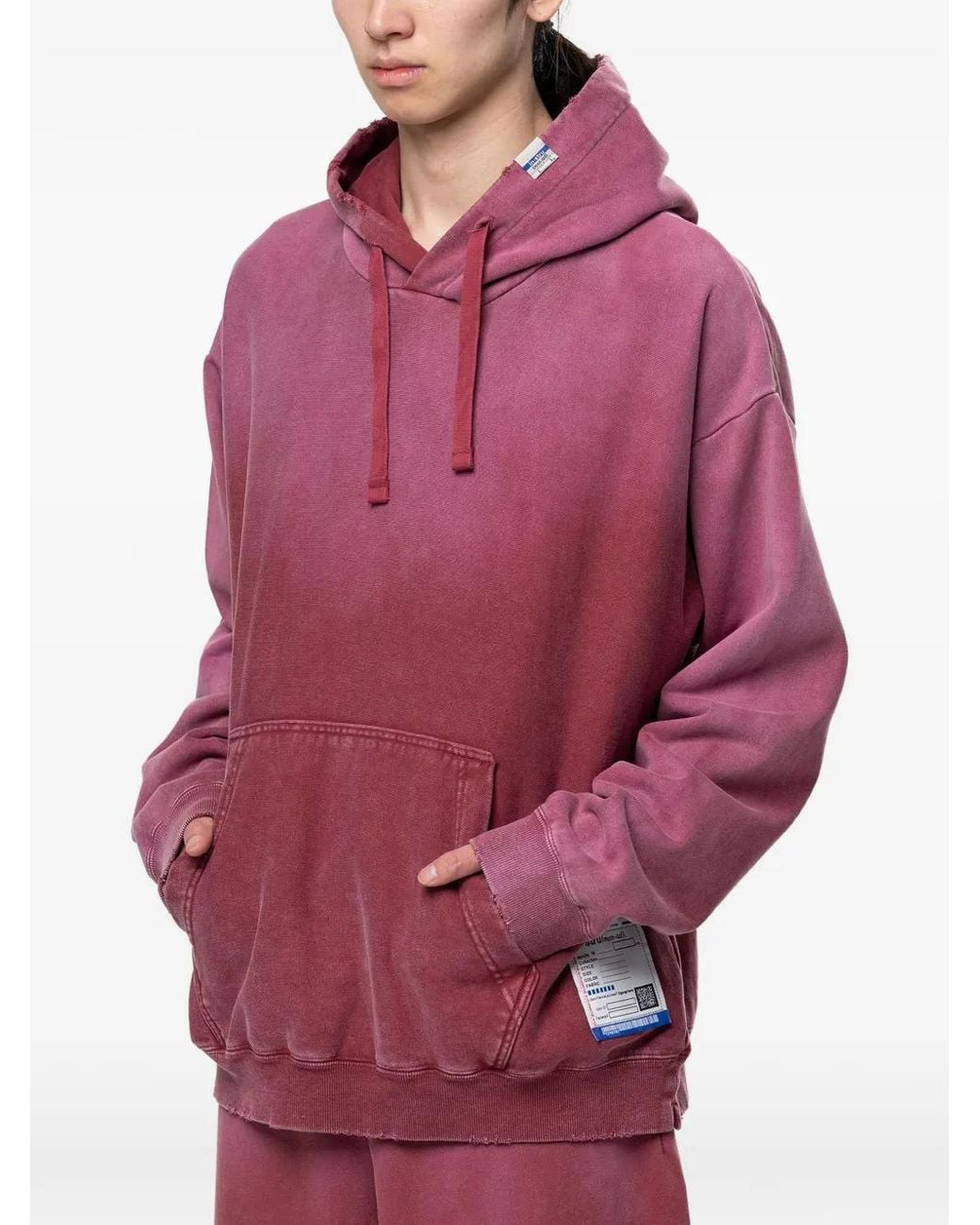 Maison Mihara Yasuhiro Red Sun Faded Like Distressed Hoodie for men