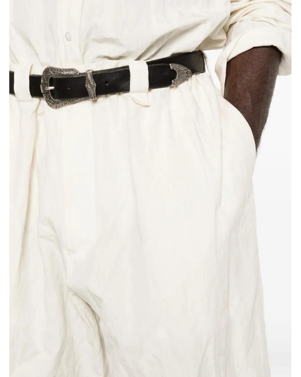 Willy Chavarria White Toluca Elasticated Shorts for men