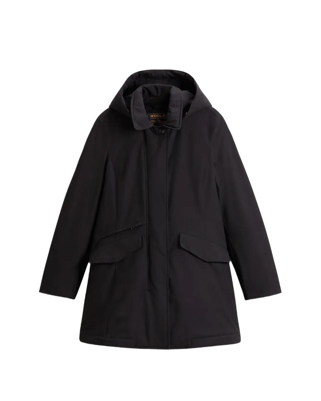 Woolrich Black Removable-Hood Coat