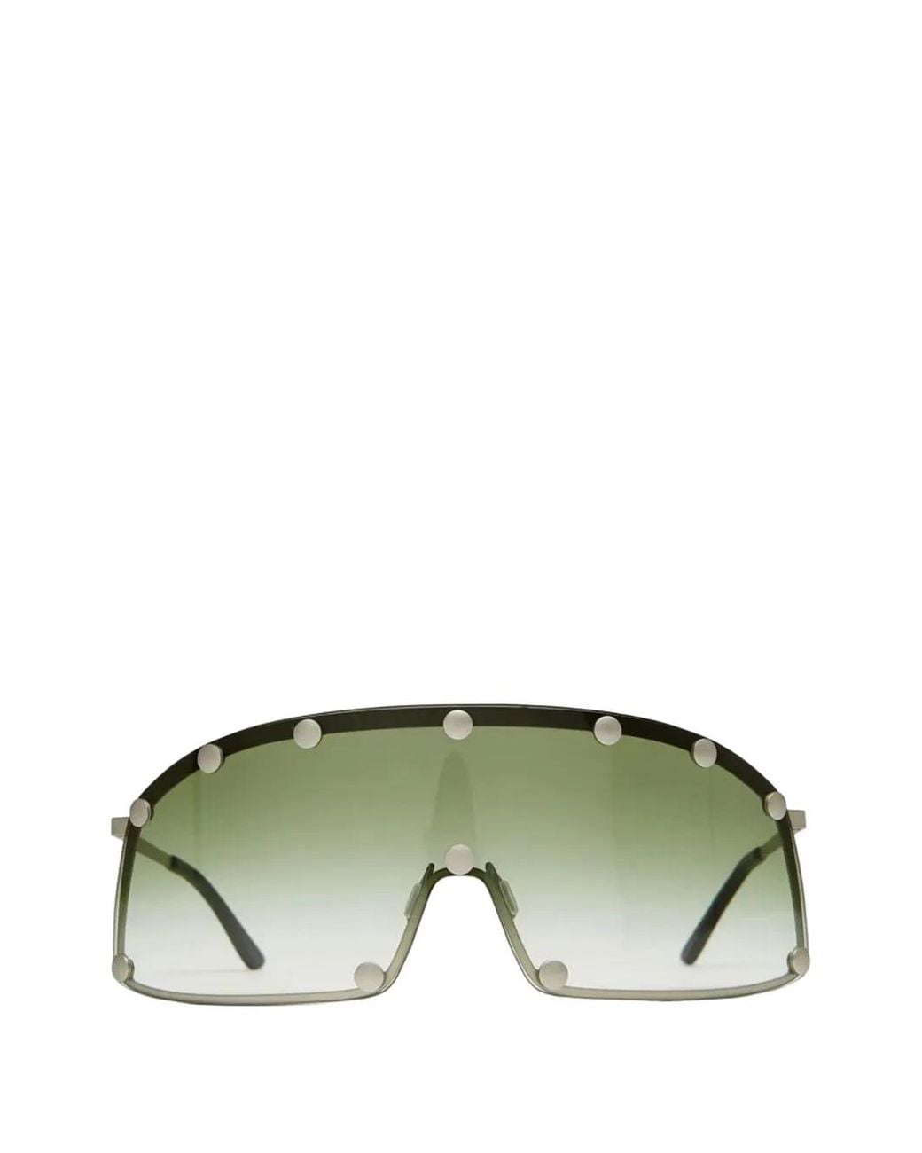 Rick Owens Green Shielding Geometric-Frame Sunglasses for men
