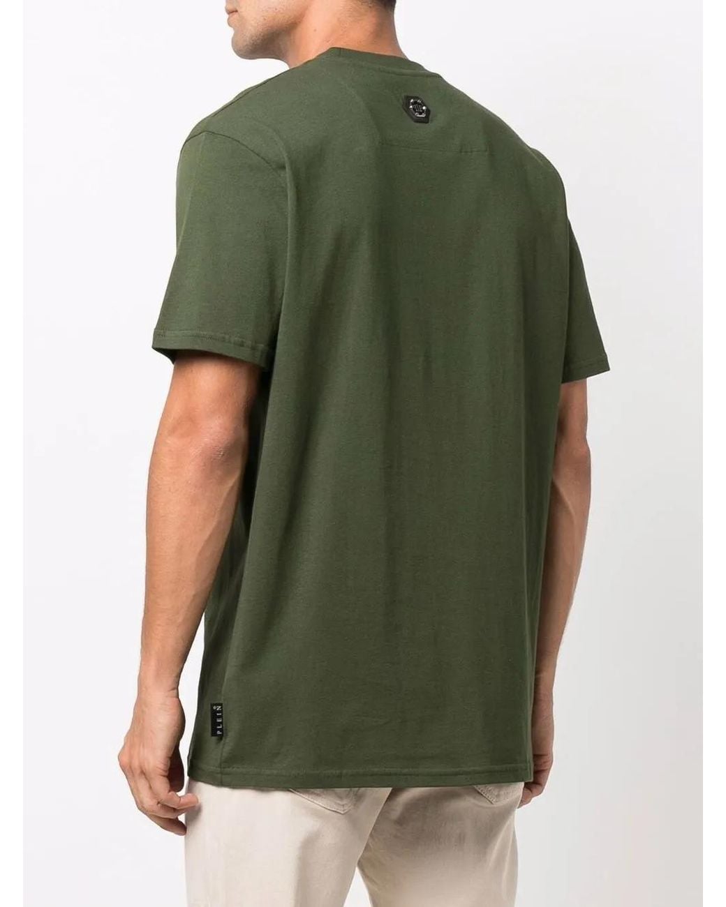 Philipp Plein Green Logo-Print Short-Sleeved T-Shirt for men