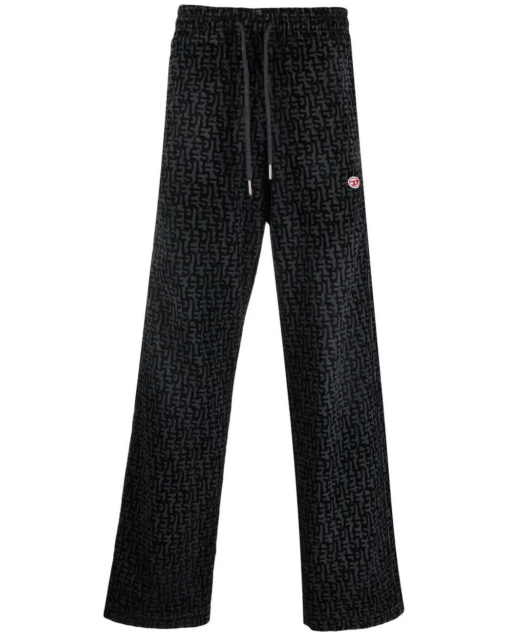 DIESEL Black D-Martians Denim Track Pants for men