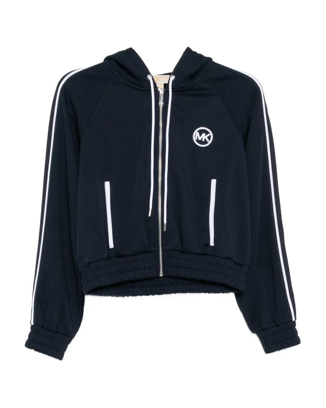 Michael Kors Blue Logo-Pique Zipped Hoodie