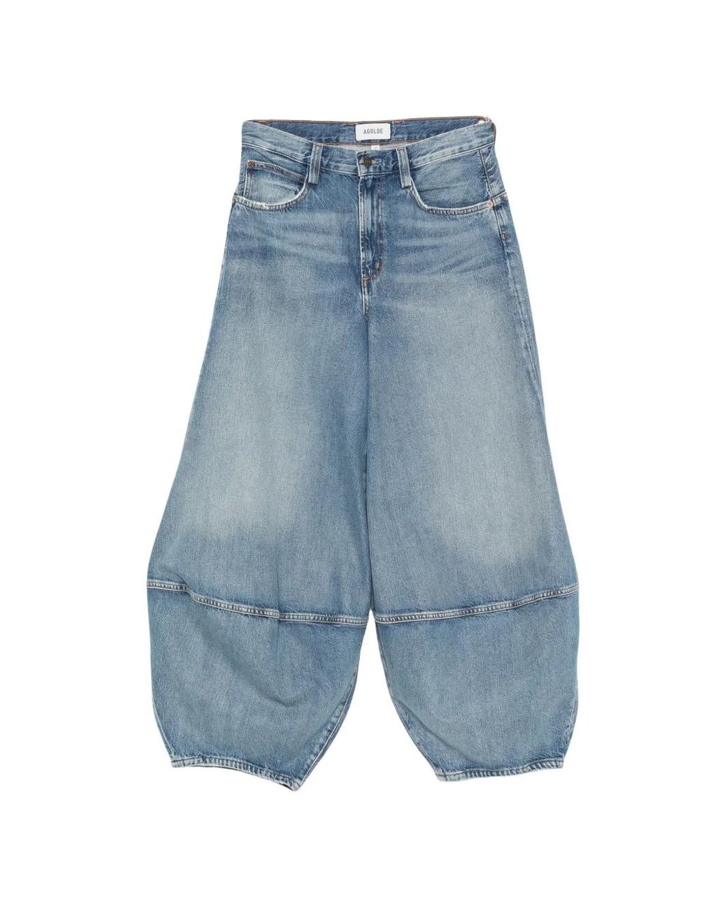 Agolde Blue Seam-Detail Barrel-Leg Jeans