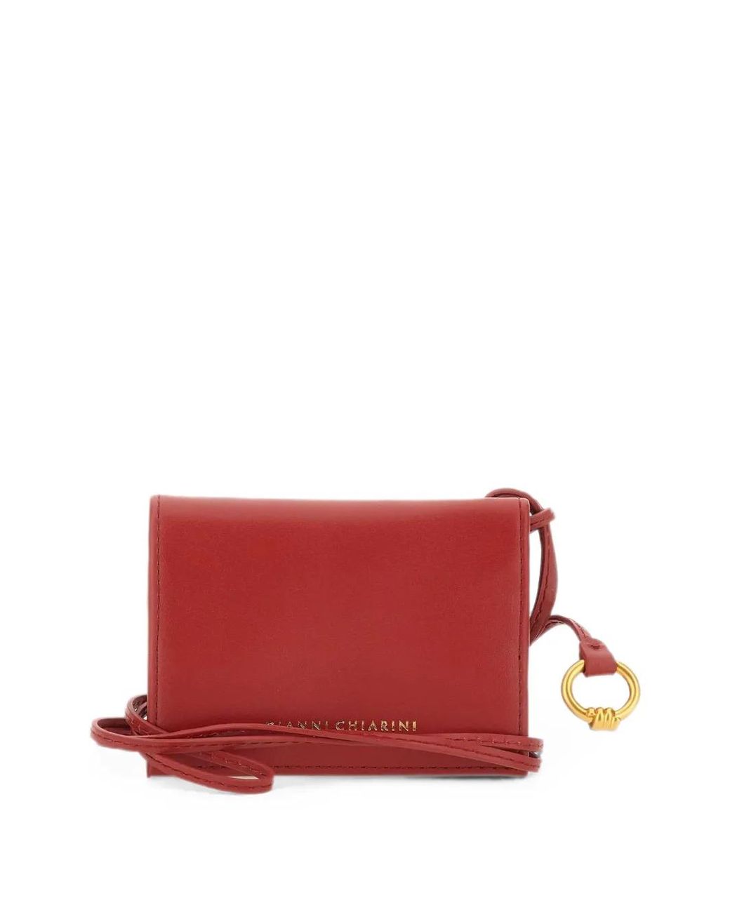 Gianni Chiarini Red Nappa Knot Card Holder