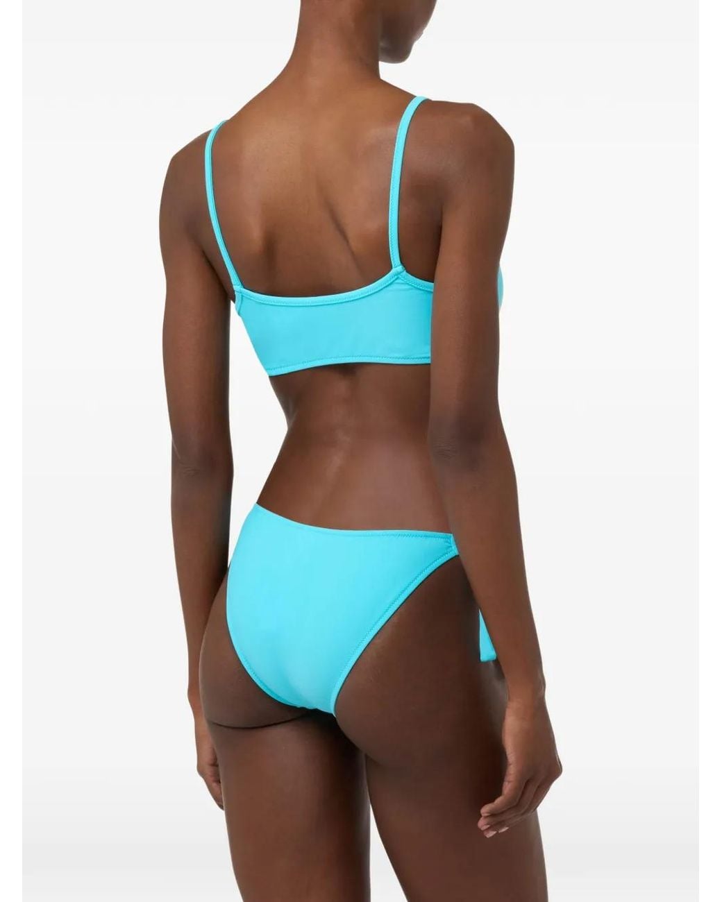 Moschino Blue Printed Bandeau Bikini Top