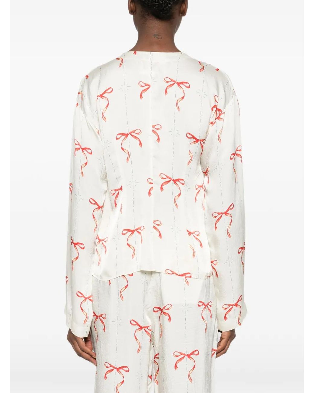 Forte_forte White Le Noeud D'Argent Wrap-Style Top