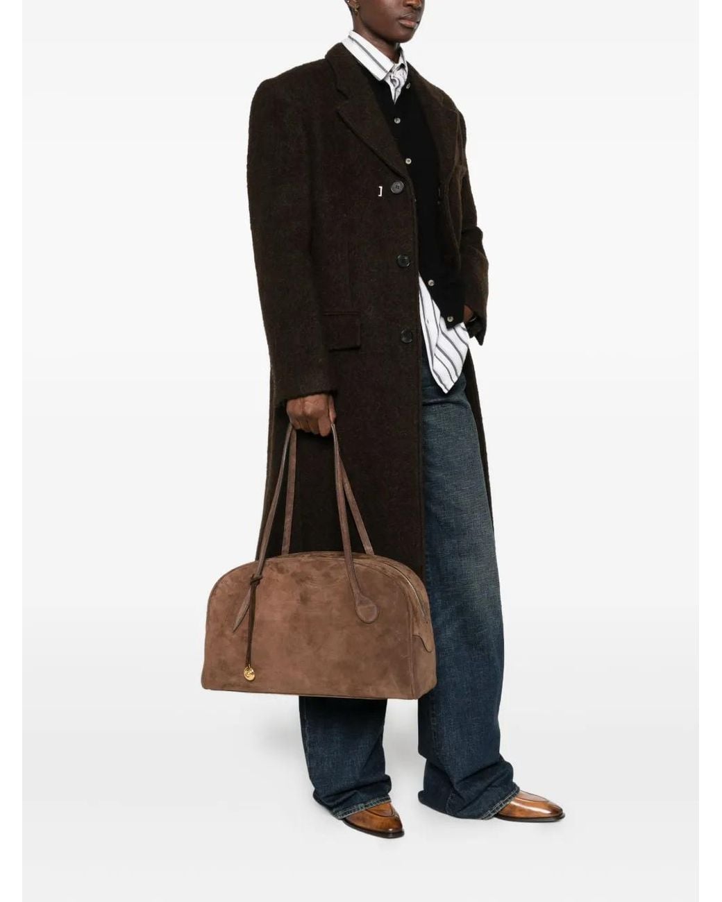 Liffner Brown Suede Tote Bag