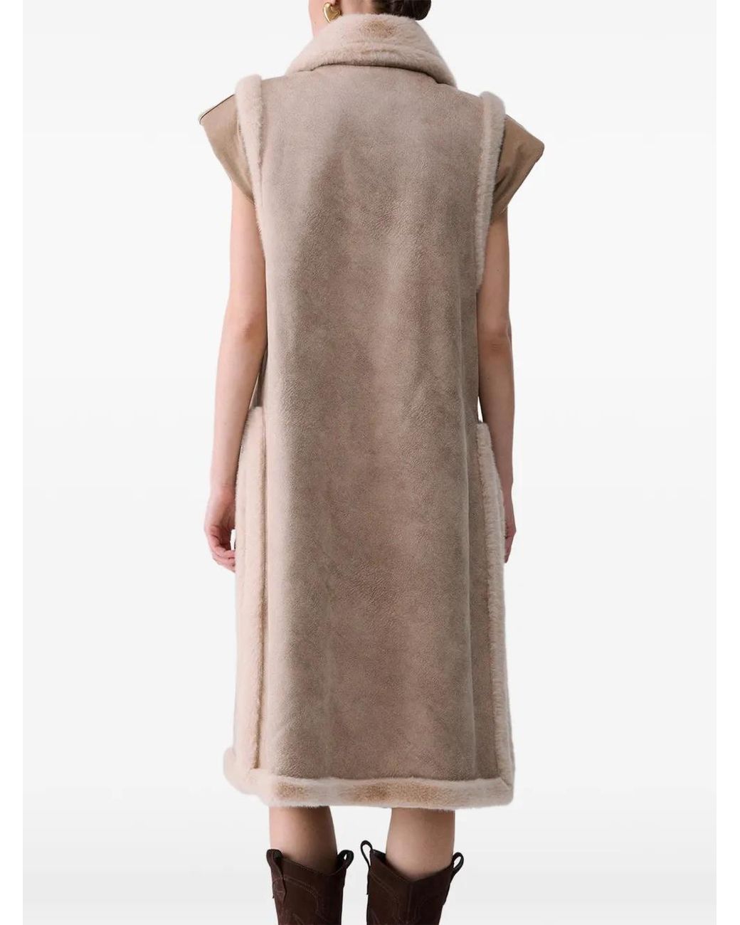Liu Jo Natural Faux-Shearling Vest