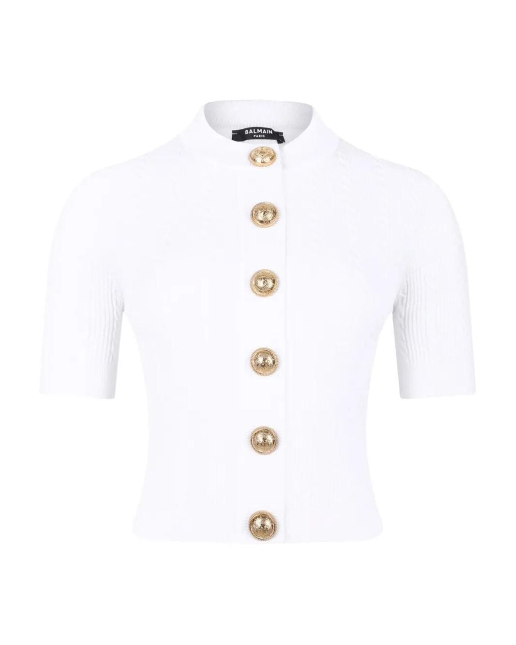 Top côtelé Balmain en coloris White