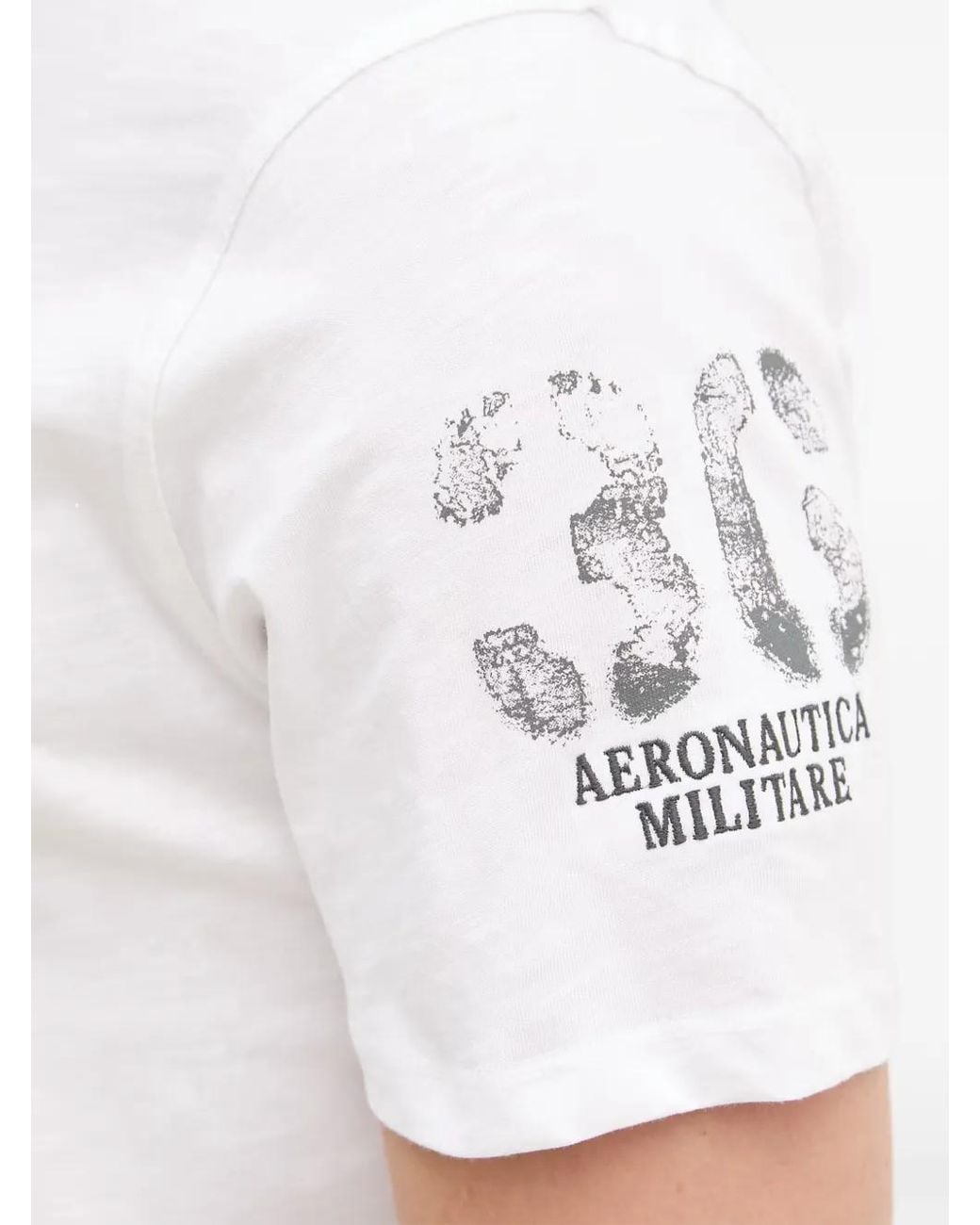 Aeronautica Militare White Graphic-Print T-Shirt for men