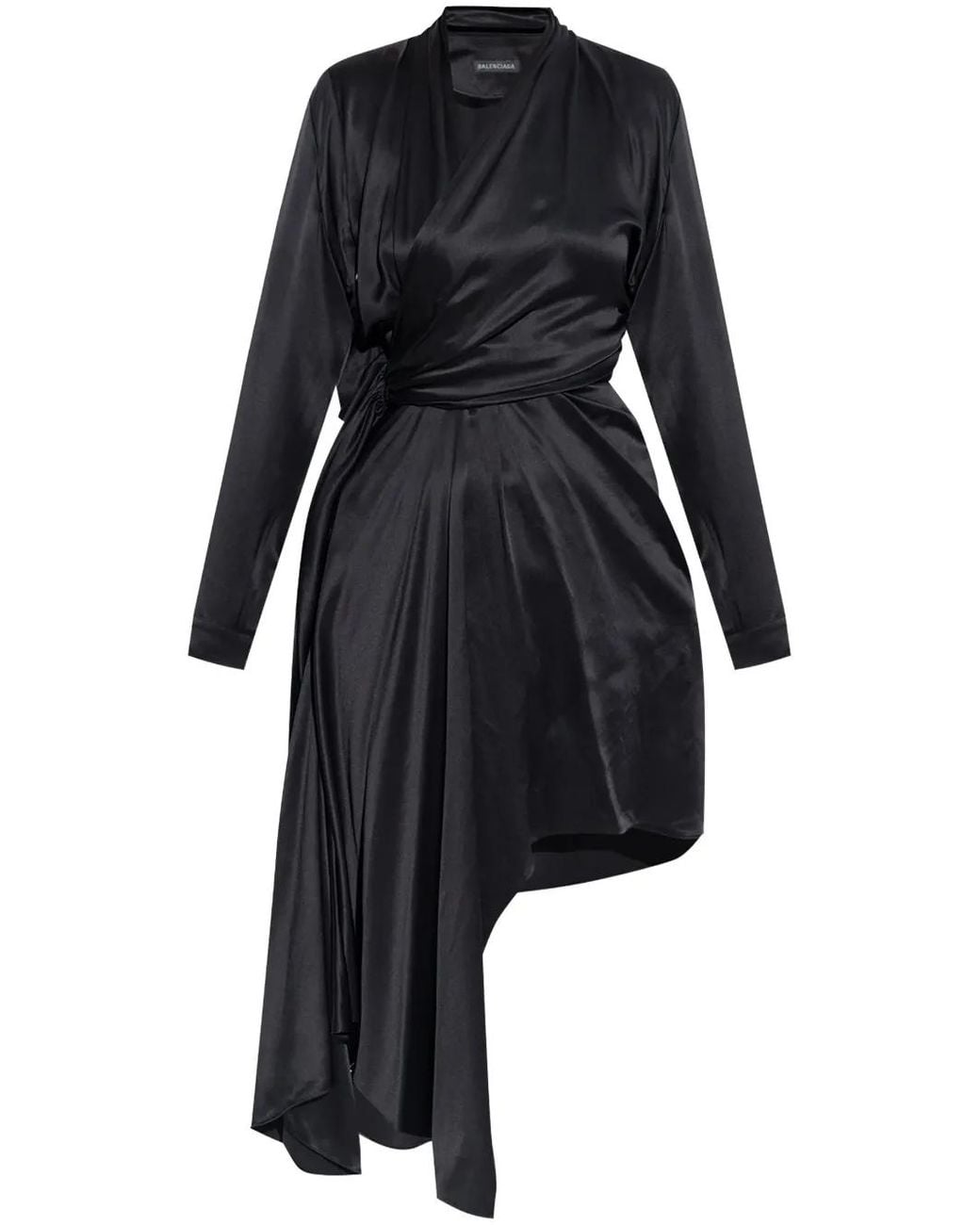 Balenciaga Black Silk Midi Dress