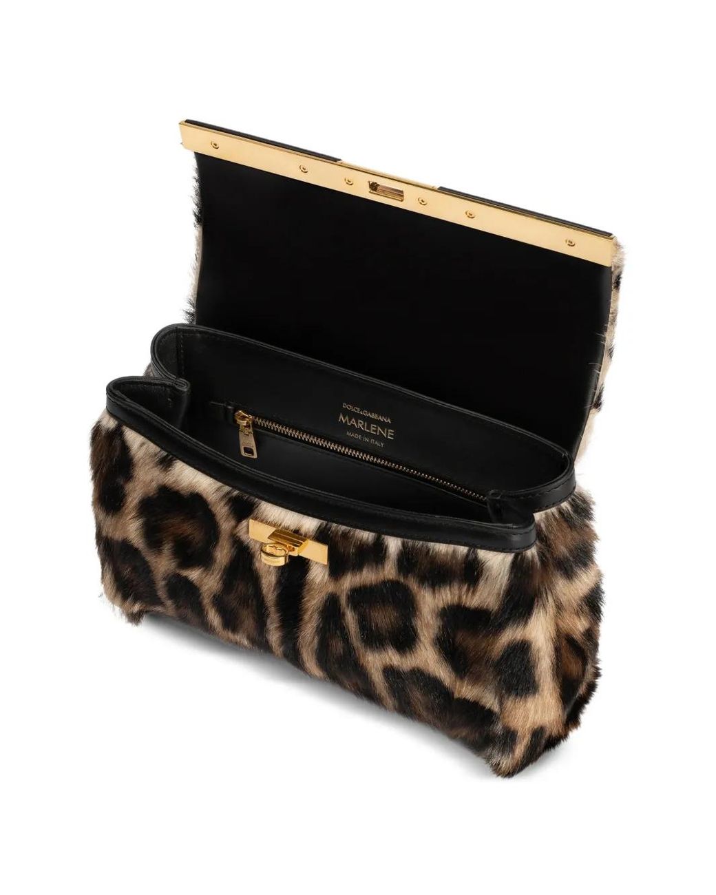 Dolce & Gabbana Black Sac À Main Marlene En Cuir Leo Kid